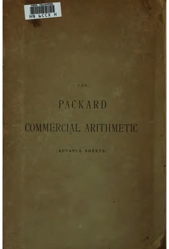 Tapa de The Packard commercial arithmetic