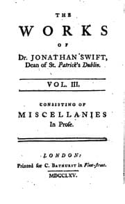 Tapa de A Supplement to Dr. Swift's Works: Containing Miscellanies in Prose and Verse,
