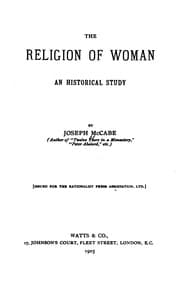 Tapa de The Religion of Woman: An Historical Study