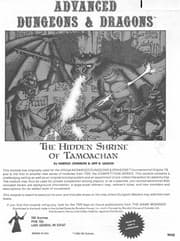 Tapa de Hidden Shrine of Tamoachan (Advanced Dungeons and Dragons Module C1)