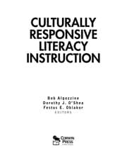 Tapa de Culturally responsive literacy instruction