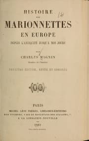 Tapa de Histoire des marionnettes en Europe depuis l'antiquite  jusqu'a   nos jours