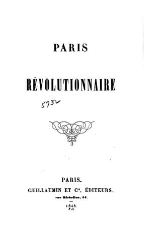 Tapa de Paris révolutionnaire