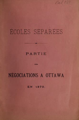 Tapa de Écoles séparées