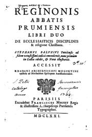 Tapa de Reginonis abbatis Prumiensis Libri duo de ecclesiasticis disciplinis & religione christiana