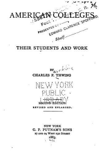 Tapa de American Colleges: Their Students and Work