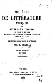 Tapa de Modèles de littérature française; ou, Morceaux choisis en prose et en vers des meilleurs ..
