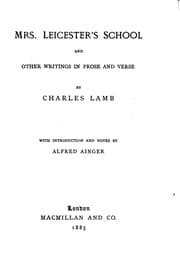 Tapa de Mrs. Leicester's School And Other Writings in Prose and Verse