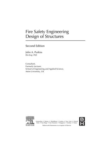 Tapa de Fire safety engineering : design of structures