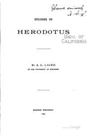 Tapa de Studies in Herodotus
