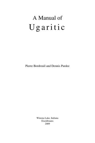 Tapa de A manual of Ugaritic