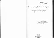 Tapa de Contemporary political ideologies
