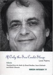 Tapa de If Only the Sea Could Sleep (Green Integer Books 77)