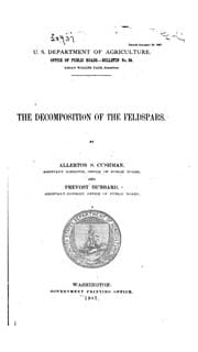 Tapa de The Decomposition of the Feldspars