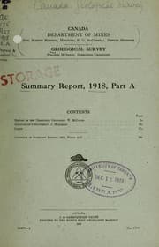 Tapa de Summary report of the Geological Survey Dept.