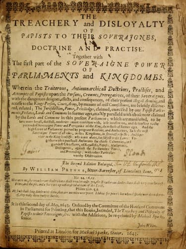 Tapa de The treachery and disloyalty of Papists to their soverajgnes ...