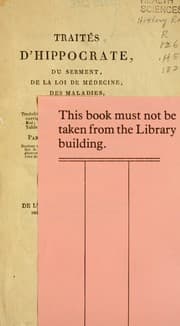 Tapa de Traités d'Hippocrate: Du serment, De la loi de médecine, Des maladies, Des affections