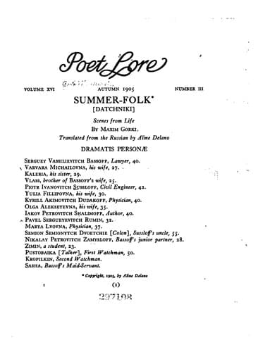 Tapa de Summer-folk (Datchniki): Scenes from Life