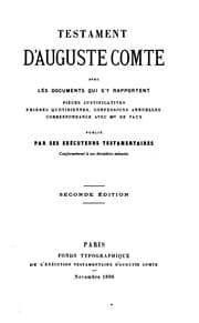 Tapa de Testament d'Auguste Comte