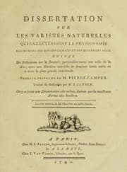 Tapa de Dissertation sur les variétés naturelles qui caractérisent la physionomie des hommes des divers climats et des différens ages