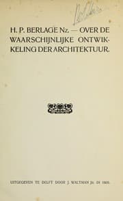 Tapa de Over de waarschijnlijke ontwikkeling der architektuur