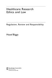 Tapa de Healthcare research ethics and law