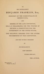Tapa de An examination into the leading principles of the federal constitution proposed by the late convention held at Philadelphia