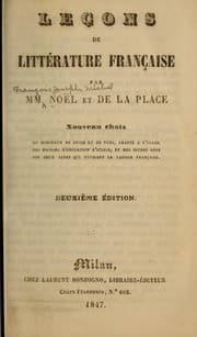 Tapa de Leçons de littérature française