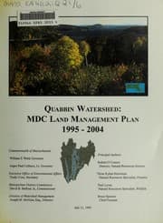 Tapa de Quabbin Watershed : MDC land land management plan