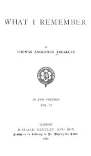 Tapa de What I remember. In two volumes