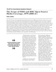 Tapa de The Scope Of FBIS And BBC Open Source Media Coverage 1979– 2008