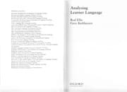 Tapa de Analysing Learner Language (Oxford Applied Linguistics)