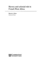 Tapa de Slavery and colonial rule in French West Africa
