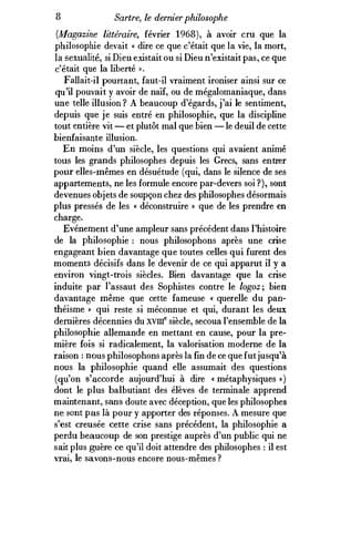 Tapa de Sartre, le dernier philosophe