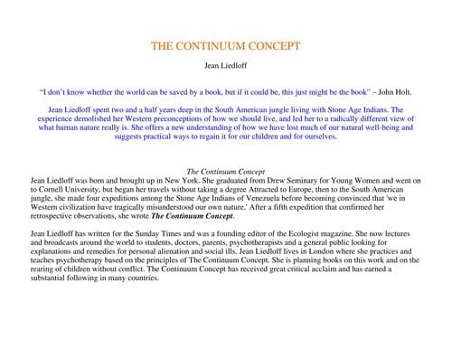 Tapa de The continuum concept