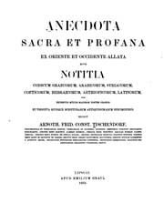 Tapa de Anecdota sacra et profana ex Oriente et Occidente allata: sive, Notitia codicum graecorum ..