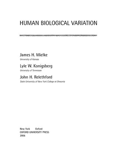 Tapa de Human biological variation