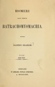 Tapa de Homeri quae fertur Batrachomyomachia