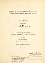 Tapa de Method of measuring earth pressures on vertical and inclined retaining walls