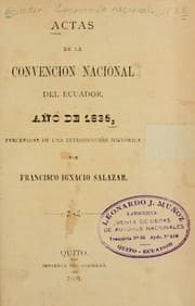 Tapa de Actas de la Convencion nacional del Ecuador ano de 1835