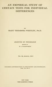 Tapa de Psychological monographs