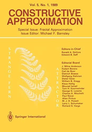 Tapa de Constructive Approximation : Special Issue