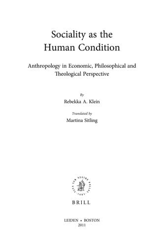 Tapa de Sociality as the human condition