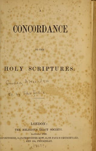 Tapa de A concordance to the Holy Scriptures