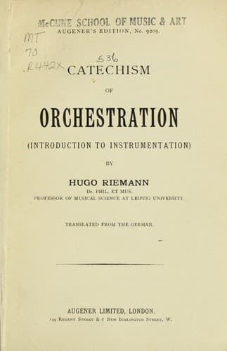Tapa de Catechism of orchestration