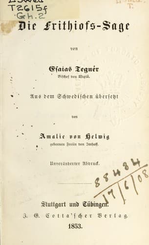 Tapa de Die Frithiofs-Sage