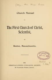 Tapa de Church manual of the First church of Christ, Scientist
