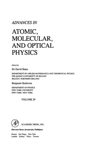 Tapa de Advances in Atomic, Molecular, and Optical Physics, 29