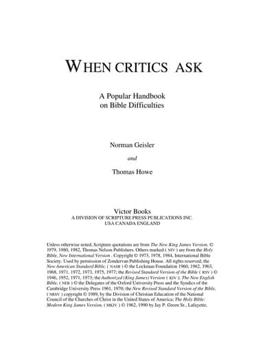 Tapa de When critics ask