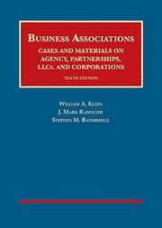 Tapa de Business Associations, Cases and Materials on Agency, Partnerships, Llcs, and Corporations